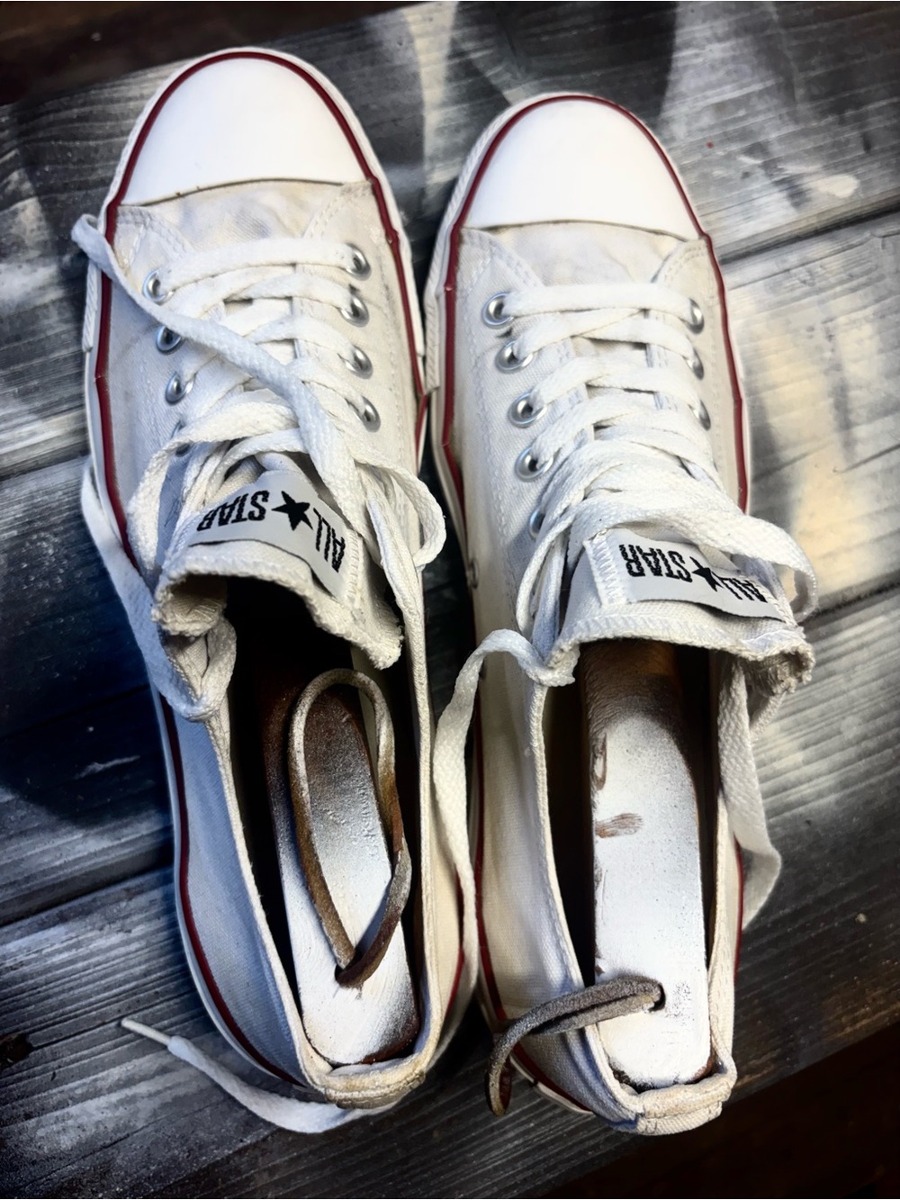 Converse All Star Chuck Taylor Canvas High Top Sneakers - White/Red size 10 - Picture 9 of 9